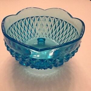 Turquoise Crystal Candy Dish
